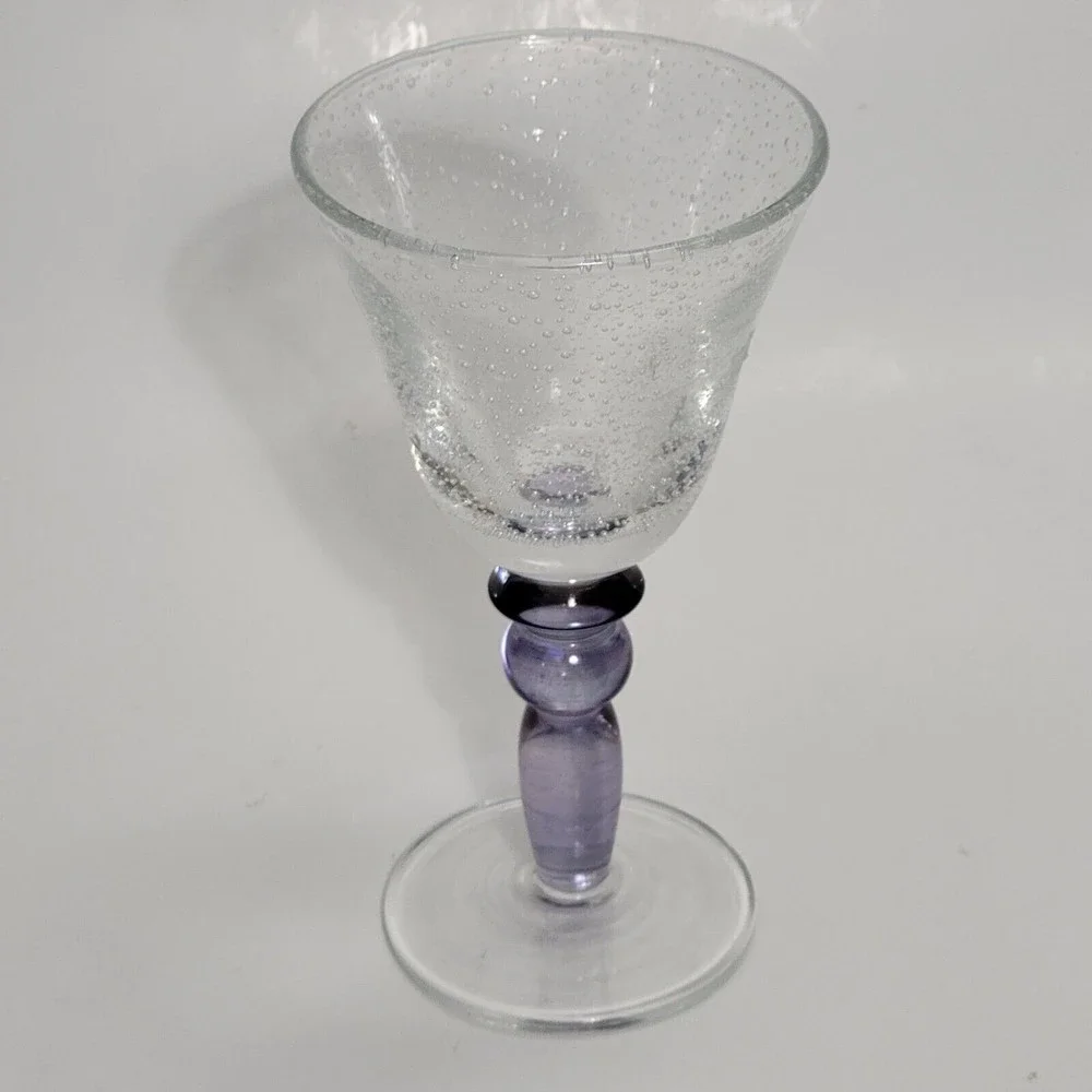 Pottery Barn Purple Bubble Wine Gobblets